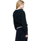 Róhe Navy Short Boiled Cardigan