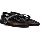ALAÏA Black Fishnet Ballerina Flats