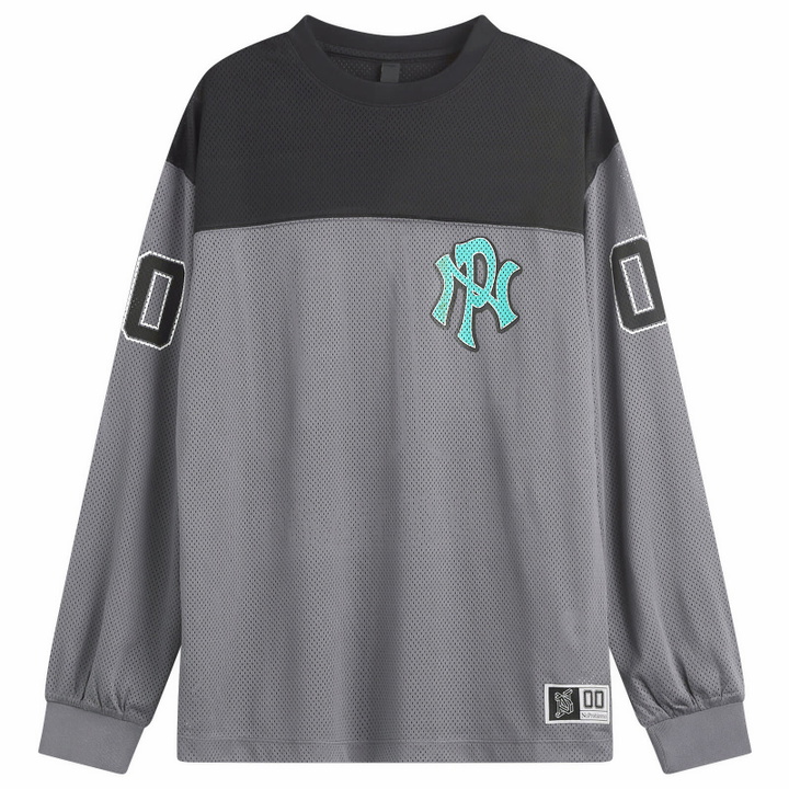 Photo: No Problemo Men's Nyp Long Sleeve Sports Jersey in Charcoal