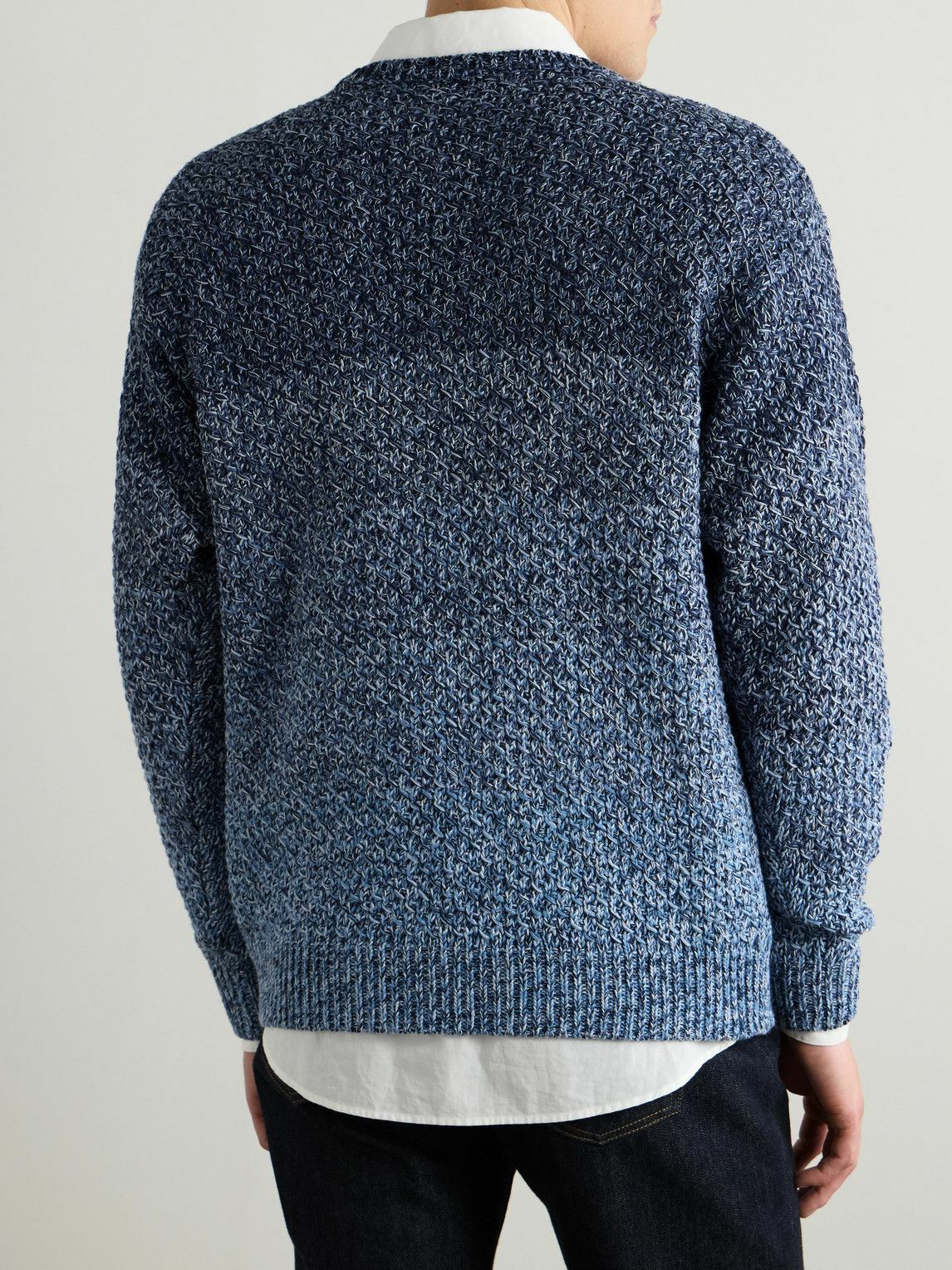 Etro - Degradé Cotton-Jacquard Sweater - Blue