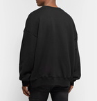 AMIRI - Distressed Printed Loopback Cotton-Jersey Sweatshirt - Black