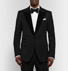 Dolce & Gabbana - Black Slim-Fit Velvet-Trimmed Wool and Cotton-Blend Twill Tuxedo Jacket - Men - Black
