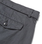 Officine Générale - Julian Slim-Fit Garment-Dyed Cotton and Linen-Blend Shorts - Blue