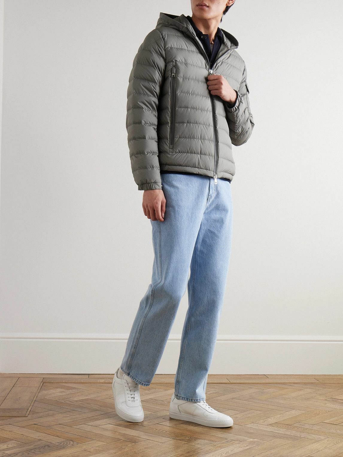 Moncler - Galion Quilted Shell Hooded Down Jacket - Gray Moncler