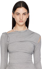 Marland Backus White Knotted Pearl Necklace