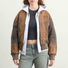 Diesel Women's L-Cobb Camouflage Leather Jacket in Brown Camouflage