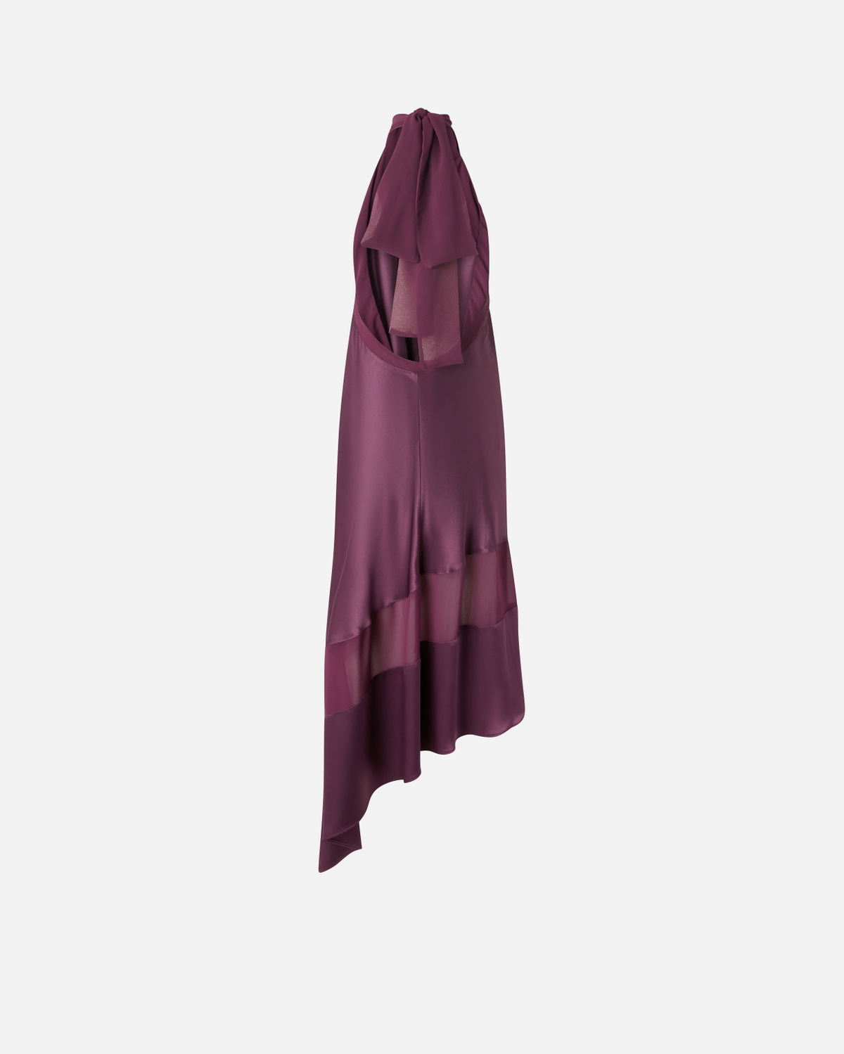 Pinko Satin And Georgette Open Back Dress Grape Wine Pinko