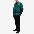 Wooyoungmi Men's Check Wool Overshirt in Fresh Green