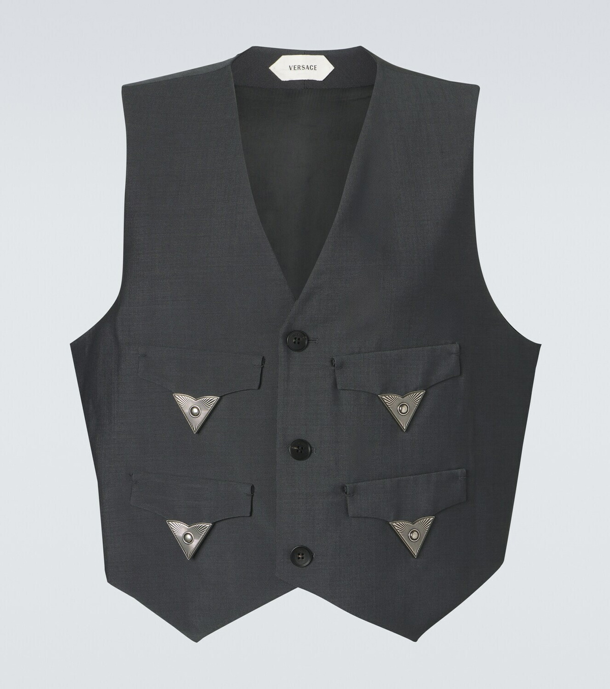 Versace Embellished wool and mohair vest