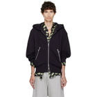 Dries Van Noten Navy Cotton Zip Hoodie