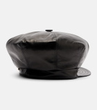 Valentino VLogo leather newsboy cap