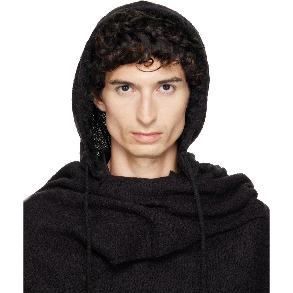 FFFPOSTALSERVICE SSENSE Exclusive Black Hooded Zip Scarf