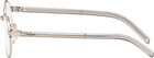 Prada Eyewear Silver Metal Oval Glasses