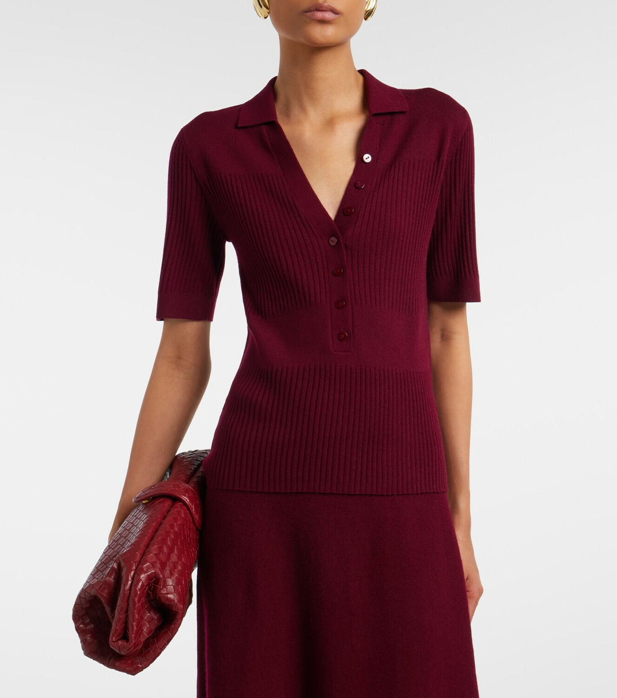 Lisa Yang Malie ribbed-knit cashmere polo sweater