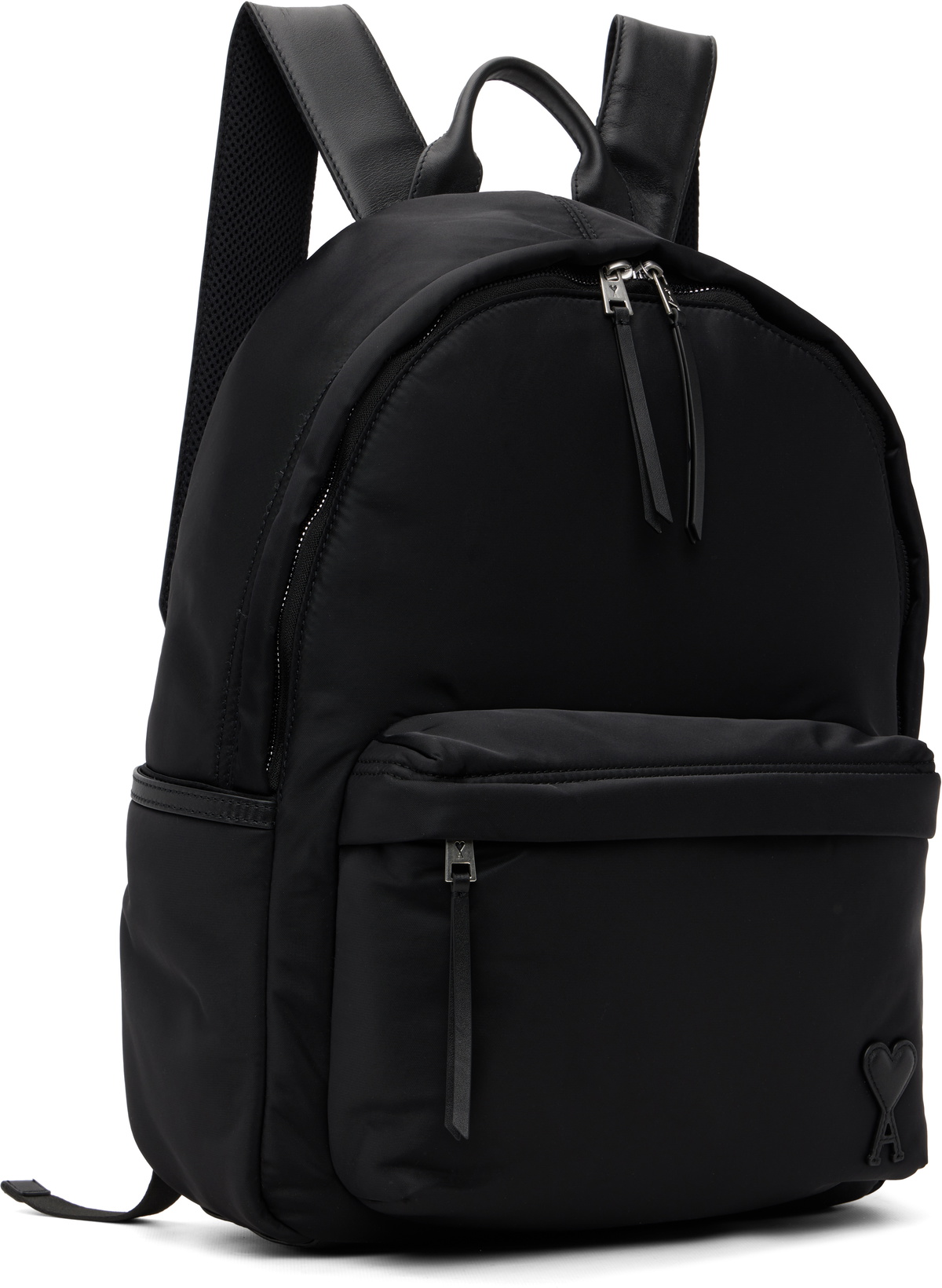 AMI Paris Black Nylon Marcel Backpack