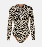 Marysia Northsea leopard-print rashguard swimsuit