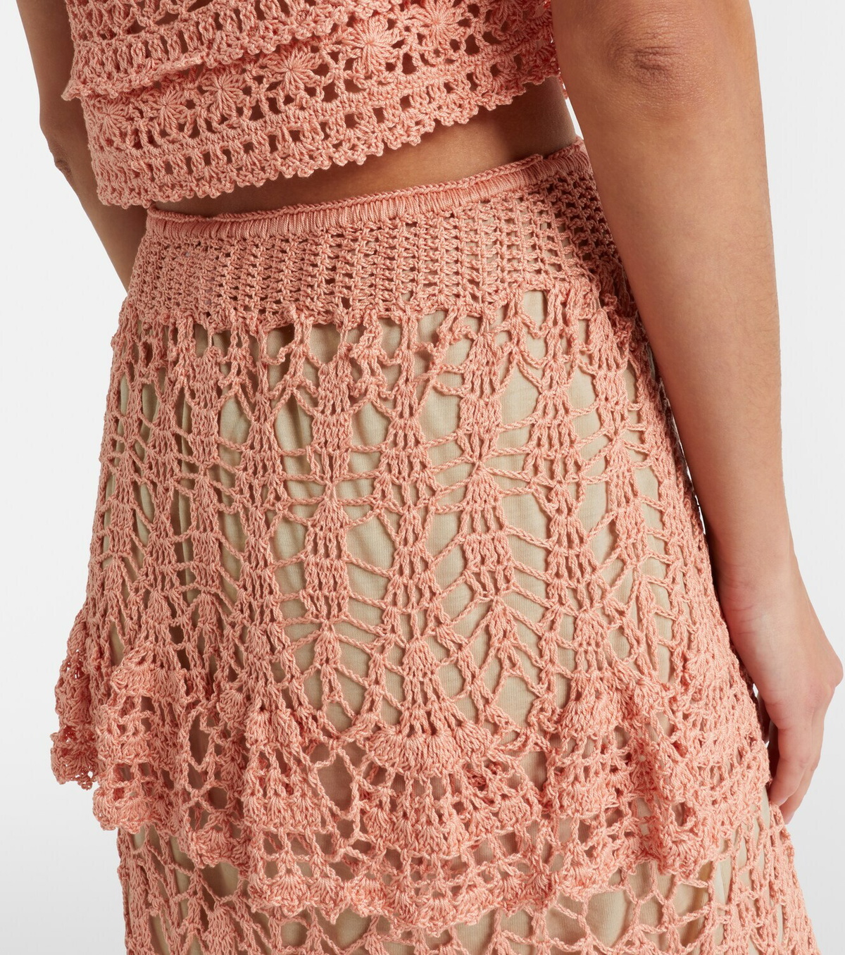 Anna Kosturova Elsie crochet cotton midi skirt