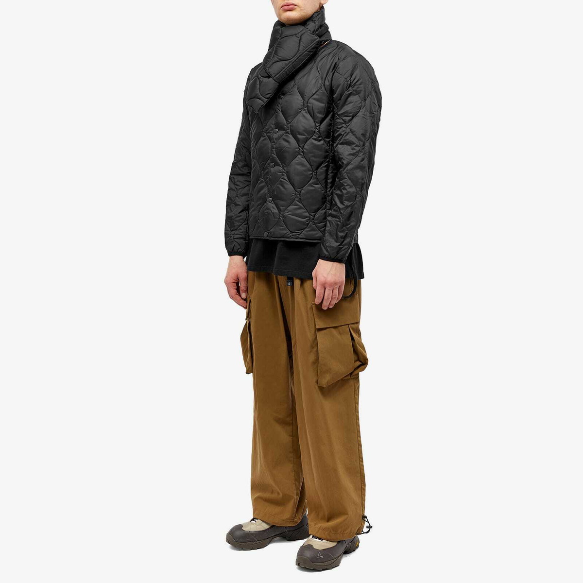 F/CE. Men's x Taion Packable Down Scarf in Black