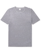 120% - Striped Linen-Jersey T-Shirt - White