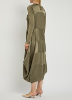 High Placid Gathered Stretch-jersey Midi Dress Green