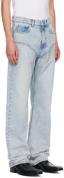 Y/Project SSENSE Exclusive Blue Crystal Jeans