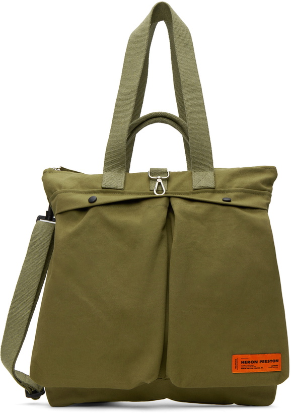 Photo: Heron Preston Khaki Pocket Tote