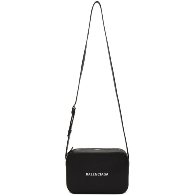 Balenciaga Medium Everyday Calfskin Leather Camera Bag in Black