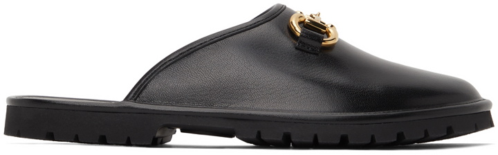 Photo: Gucci Black Horsebit Slip-On Loafers