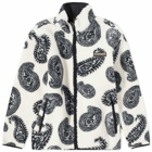 Napapijri Men's Holiday Jacquard Paisley Fleece Jacket in White/Black
