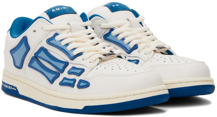 【関税込み】AMIRI ホワイト＆ブルー Skel-Top Low スニーカー AMIRI Blue & White Skel Top Low Sneakers - Casual Shoes
