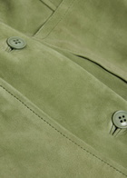 Reformation Veda Lincoln Panelled Suede Jacket Green