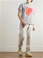 Emotionally Unavailable - Emo Tapered Logo-Print Cotton-Jersey Sweatpants - Neutrals