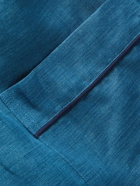 TURNBULL & ASSER - Modern Piped Linen Pyjama Set - Blue