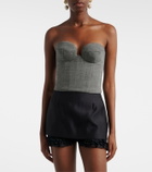 Magda Butrym Herringbone wool-blend bustier top