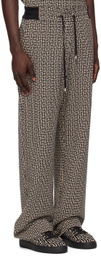 Balmain Black & Off-White Casual Monogram Sweatpants