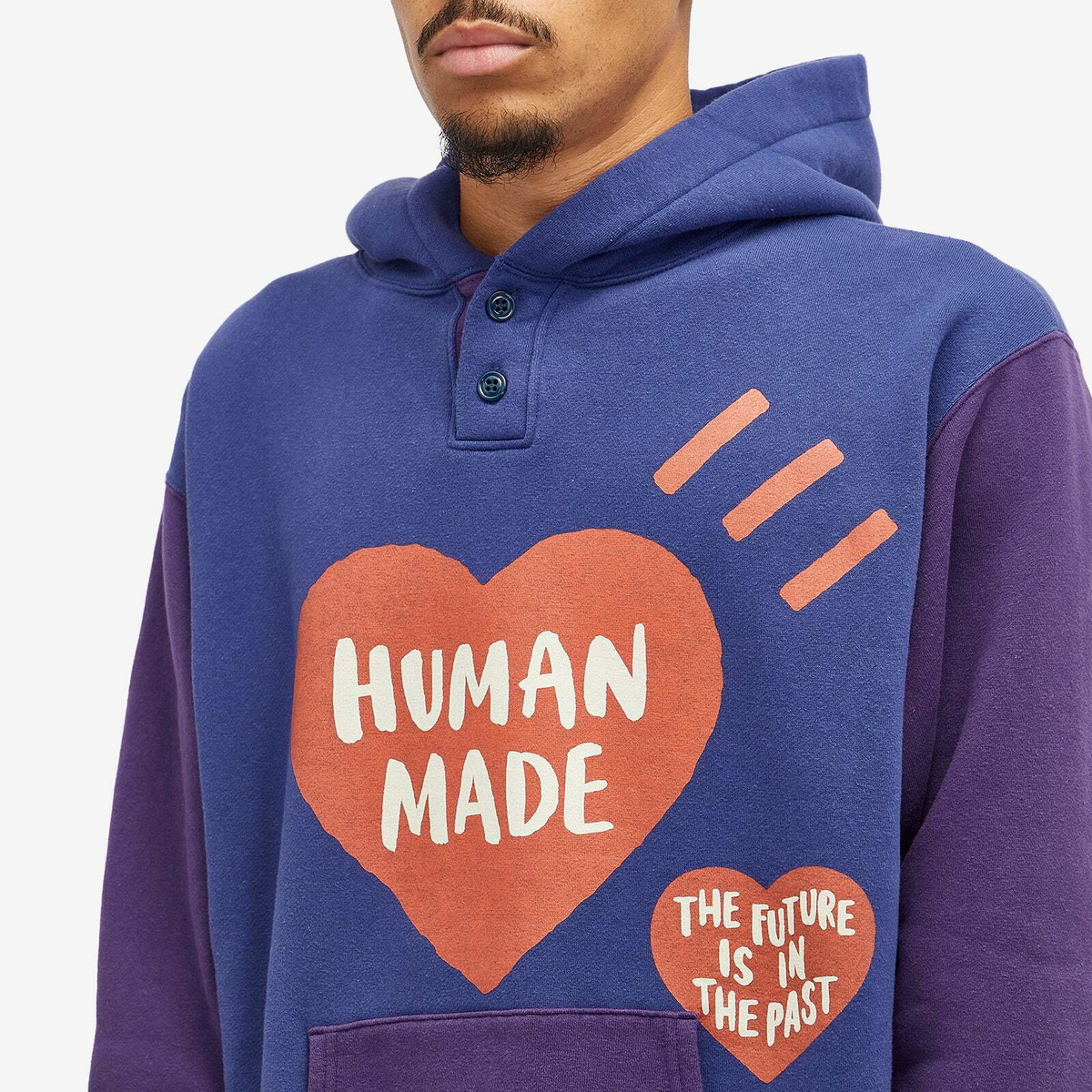 Human Made Men's Colorblock Hoodie in Navy Human Made