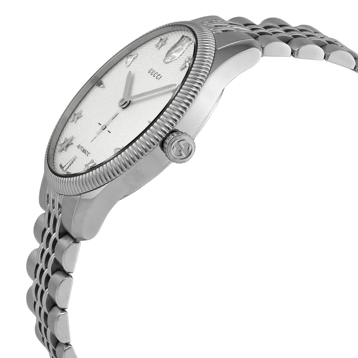 腕時計　GUCCI Gucci G-Timeless Automatic Silver Dial Mens Watch YA126354 Gucci