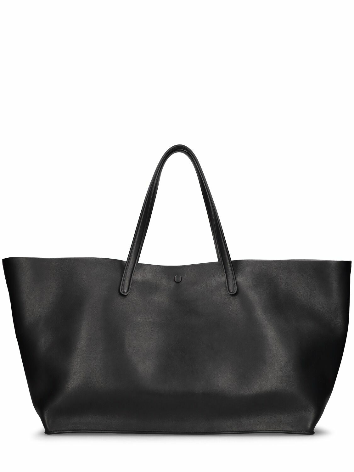 the row idaho XL ブラック THE ROW Idaho XL Leather-Trimmed Cotton-Twill Tote | endource