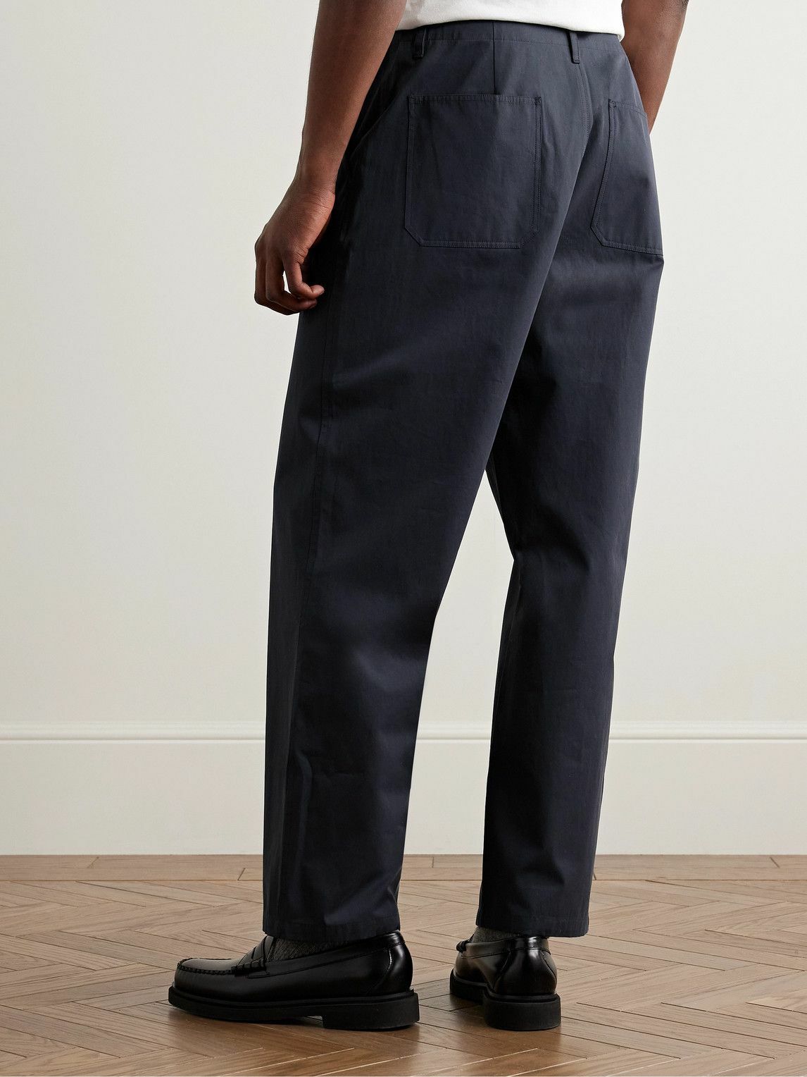 FRAME - Straight-Leg Cotton-Twill Trousers - Blue