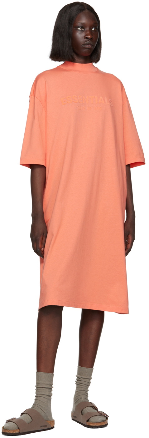 Essentials Pink Short Sleeve Midi Dress