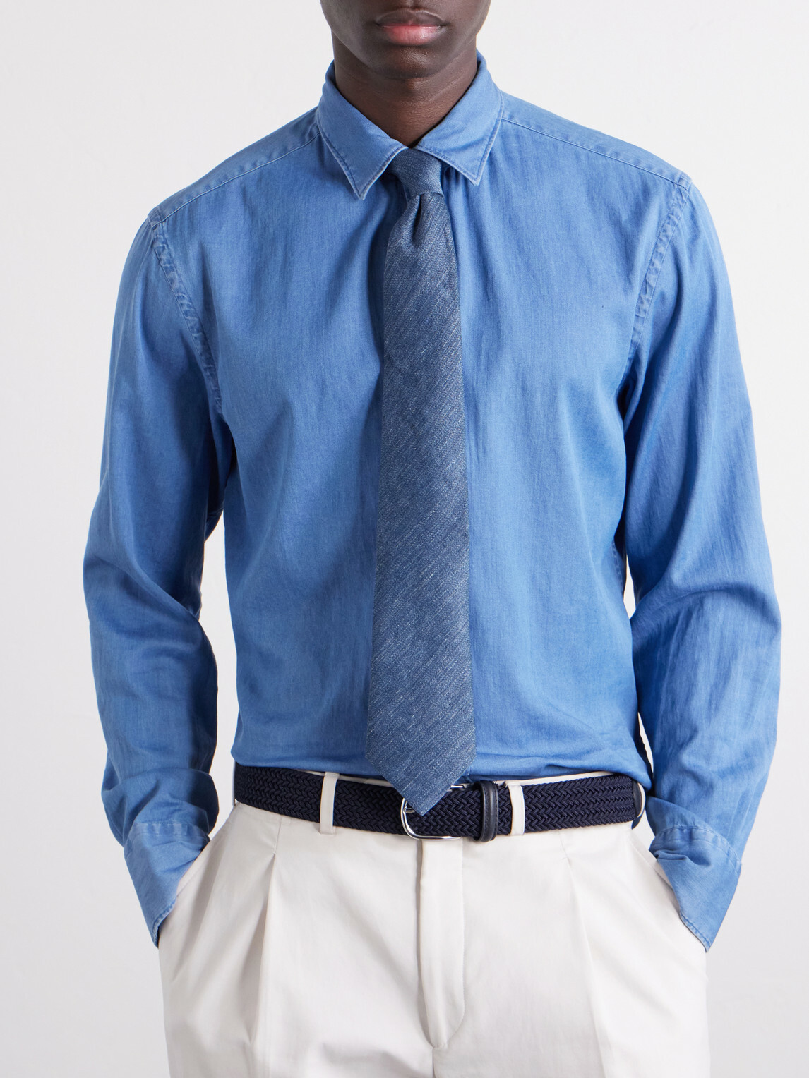 Mr P. - 8cm Linen and Silk-Blend Tie