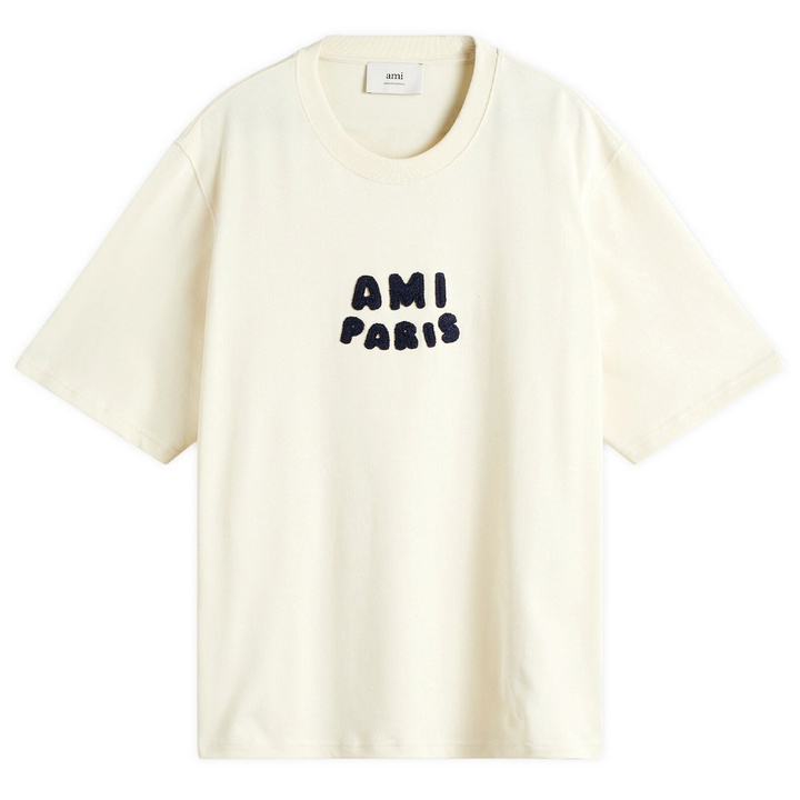 Photo: AMI Paris Men's Jersey T Shirt in White Cream
