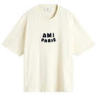 AMI Paris Men's Jersey T Shirt in White Cream