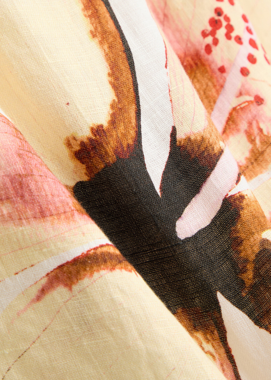 Desmond & Dempsey Hibiscus Printed Linen Camisole top Multicoloured