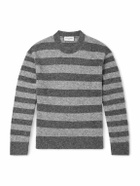 Officine Générale - Randy Striped Knitted Sweater - Gray