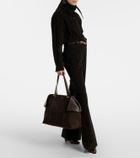 Ferragamo Scarf Large suede tote bag