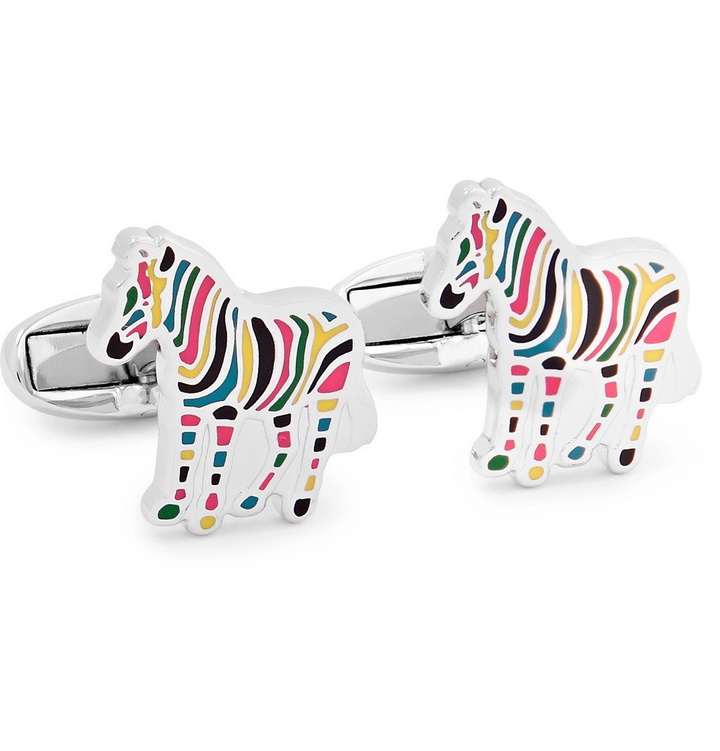 Photo: Paul Smith - Zebra Silver-Tone and Enamel Cufflinks - Men - Silver