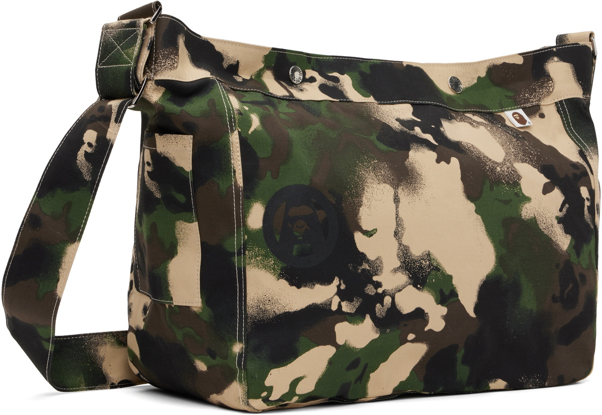 BAPE Green Map Camo Bag