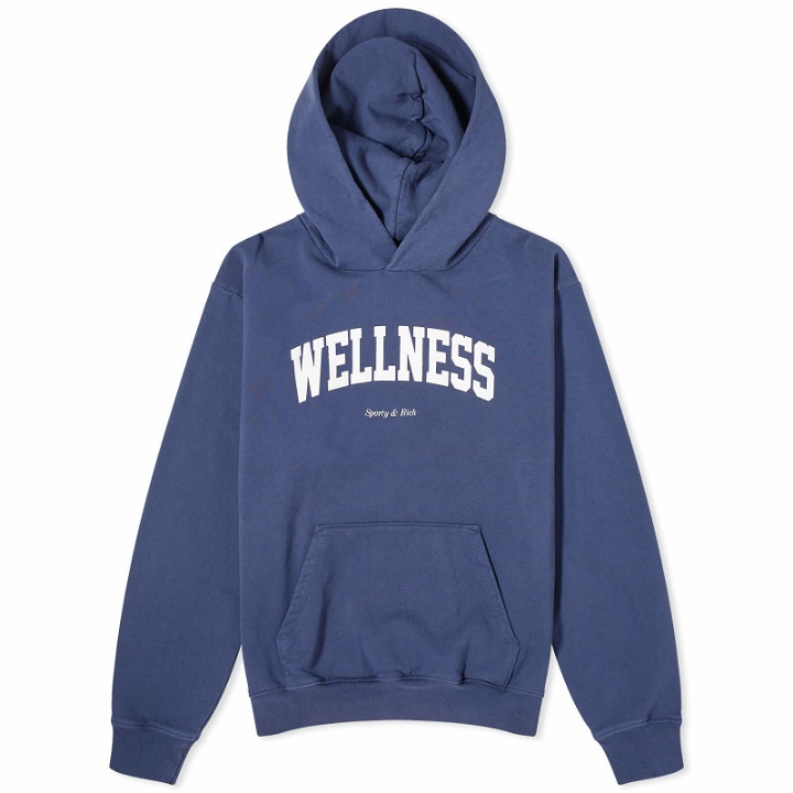 Photo: Sporty & Rich Wellness Ivy Hoodie in Navy
