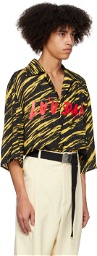 LU'U DAN Black & Yellow Psychedelic Tiger Shirt
